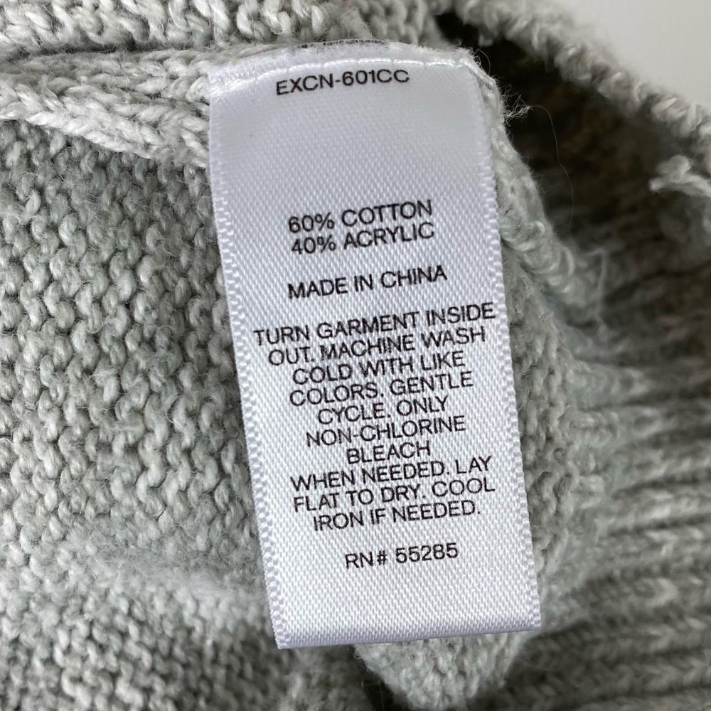 Express Light Grey Marled Knit Hooded Sweater - Picture 4 of 4
